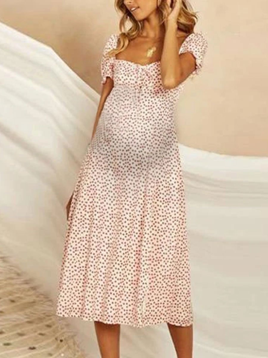 Sexy Snowflake Split Maternity Dress - dianjiang-