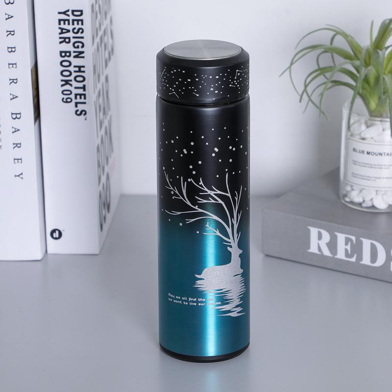 500ml Coffee Stainless Steel Thermos Luminous Water Bottle Termos Mug Office Travel Drinking Cup Vacuum Insulated - dianjiang-