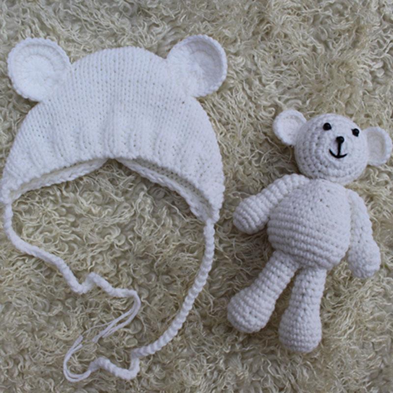 Newborn Handmade Doll Bear Ear Cap Photo Suit - dianjiang-