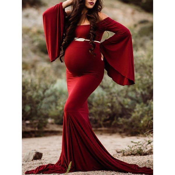 Maternity Sexy Solid Color Dress - dianjiang-