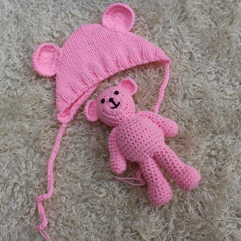 Newborn Handmade Doll Bear Ear Cap Photo Suit - dianjiang-