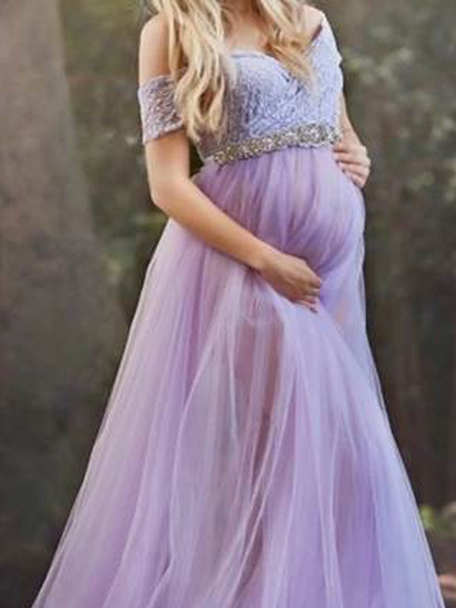 Pregnant Sexy Strapless Evening Dress - dianjiang-