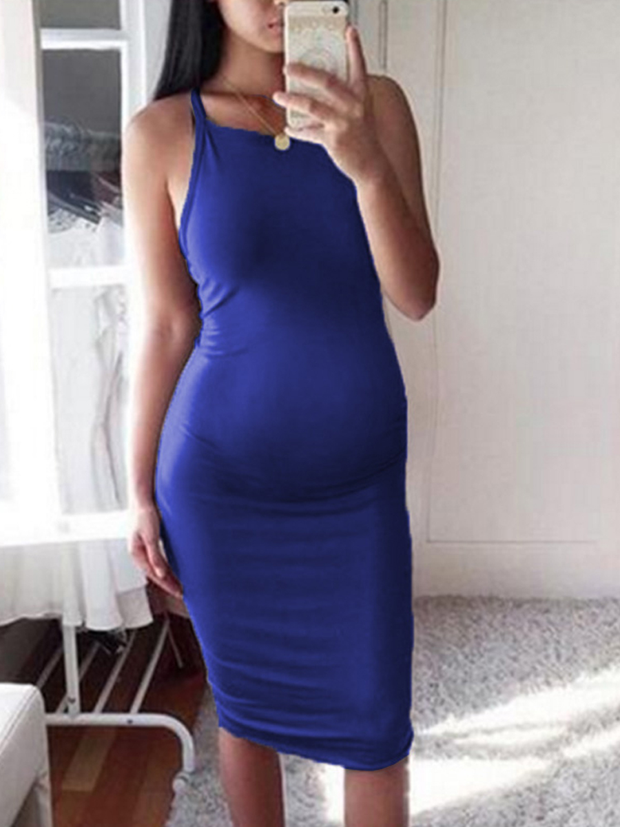 Maternity Sweet Sling Sleeveless Hip Dress - dianjiang-