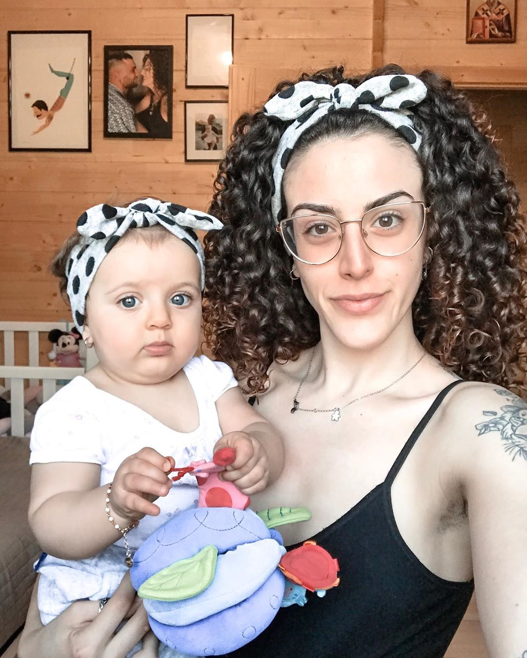 6 Colors Mom and Me Dots Knotted Headband Knitted Elastic Hairband Set - dianjiang-