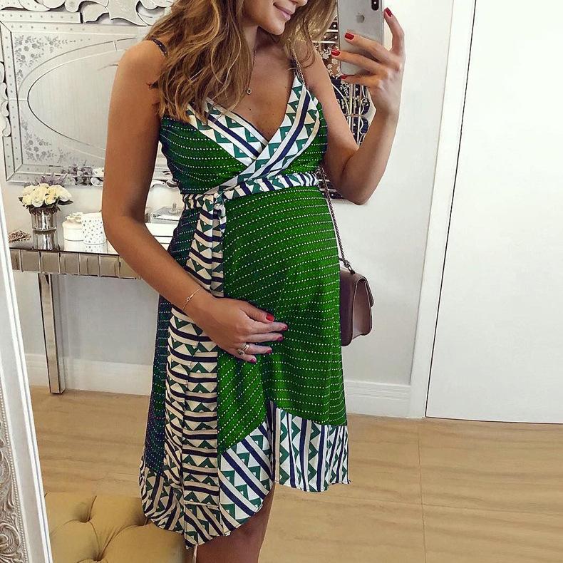 Maternity V-Neck Short Dress - dianjiang-