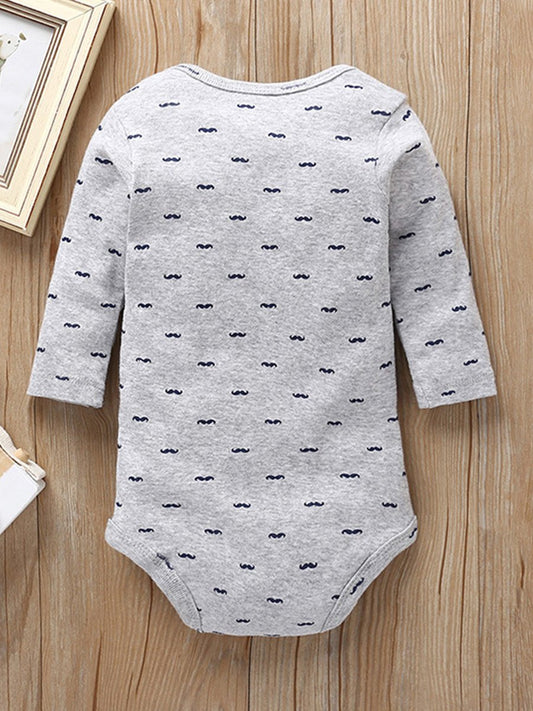 Long-sleeved Baby Jumpsuit Cartoon Printed Crawling Suit - dianjiang-