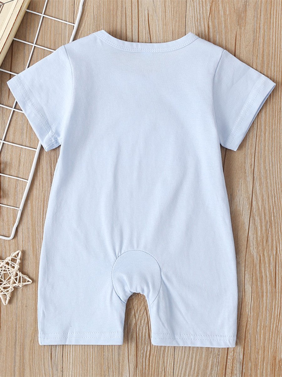 Baby Short Sleeve Jumpsuit Soft Cotton Cartoon Romper - dianjiang-