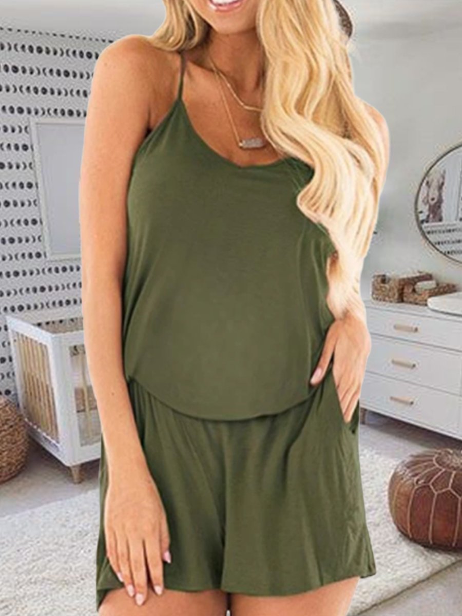 Sling Halter Solid Color Maternity Jumpsuit - dianjiang-