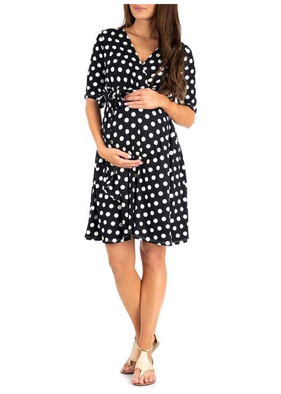 Printed Maternity Sleeve Dress - dianjiang-