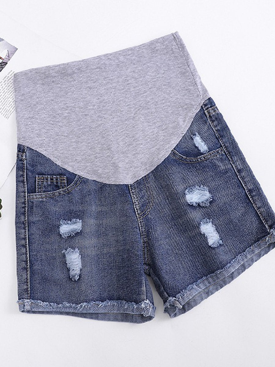 Stomach Lift Cowboy Cuffs Maternity Shorts - dianjiang-