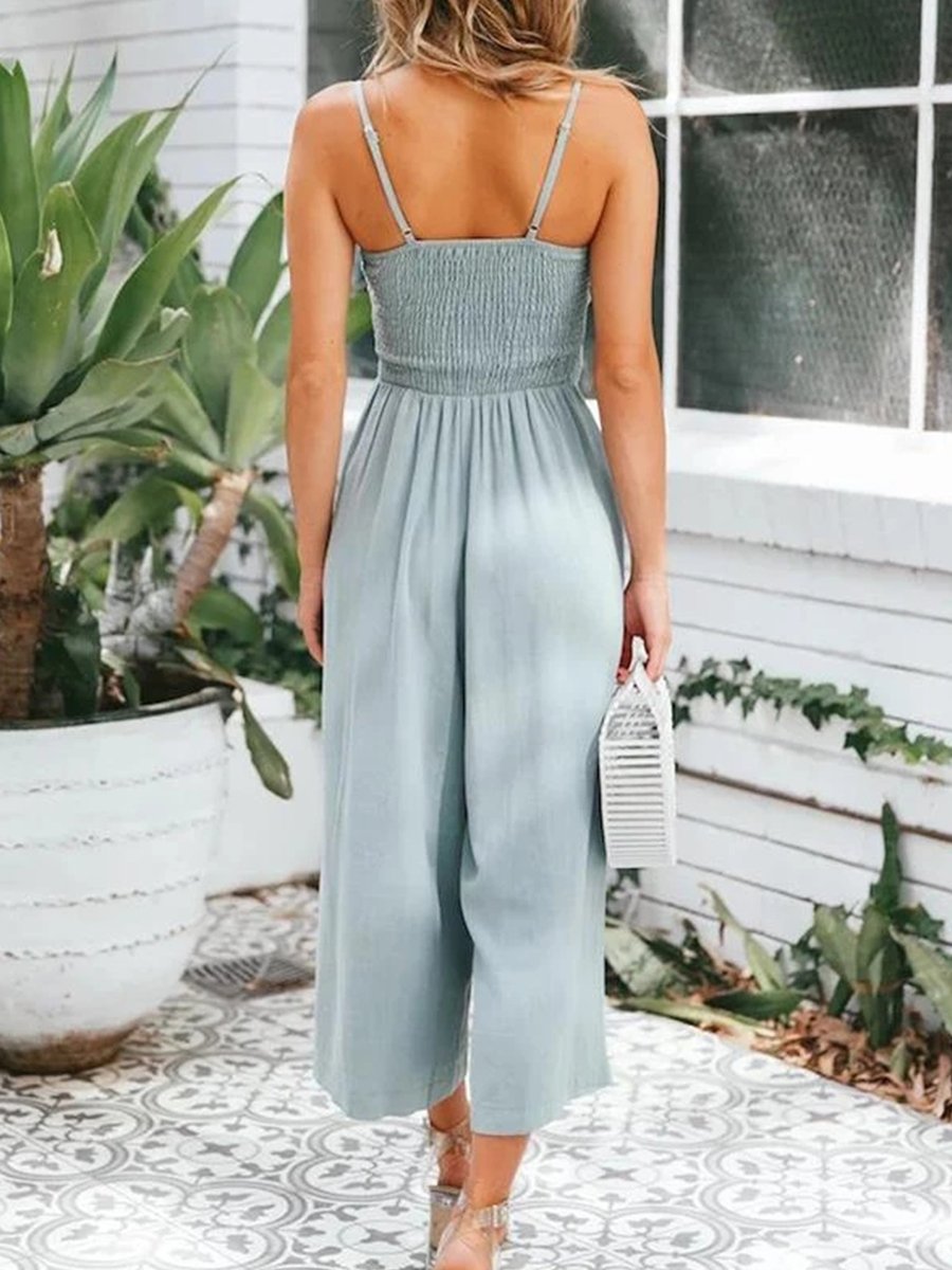 Street Sling Bow Tie Leisure Maternity Jumpsuit - dianjiang-