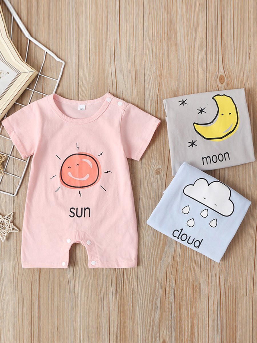 Baby Short Sleeve Jumpsuit Soft Cotton Cartoon Romper - dianjiang-