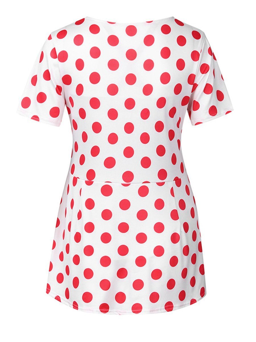 Maternity Polka Dot Loose Short Sleeve T-Shirt - dianjiang-