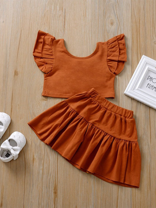 Girls Solid Color Short Baby Suit - dianjiang-