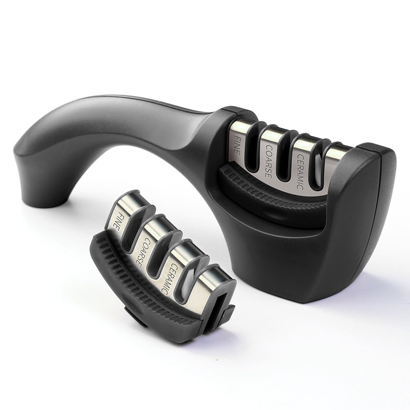 AMINNO Professional Kitchen Knife Sharpener Coarse/Fine Stage Sharpening Tungsten Steel Diamond Ceramic Knife Sharpener 3 Stages - dianjiang-