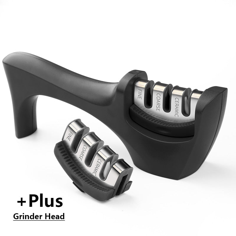 AMINNO Professional Kitchen Knife Sharpener Coarse/Fine Stage Sharpening Tungsten Steel Diamond Ceramic Knife Sharpener 3 Stages - dianjiang-