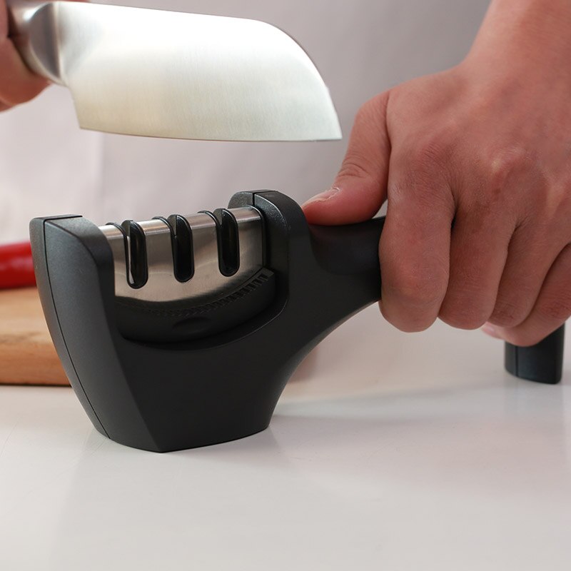 AMINNO Professional Kitchen Knife Sharpener Coarse/Fine Stage Sharpening Tungsten Steel Diamond Ceramic Knife Sharpener 3 Stages - dianjiang-