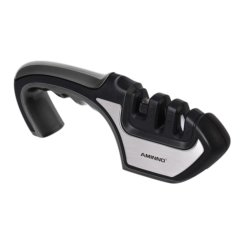 AMINNO Professional Kitchen Knife Sharpener Coarse/Fine Stage Sharpening Tungsten Steel Diamond Ceramic Knife Sharpener 3 Stages - dianjiang-