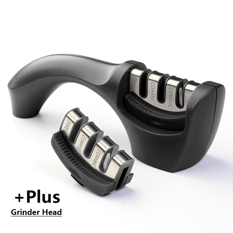 AMINNO Professional Kitchen Knife Sharpener Coarse/Fine Stage Sharpening Tungsten Steel Diamond Ceramic Knife Sharpener 3 Stages - dianjiang-