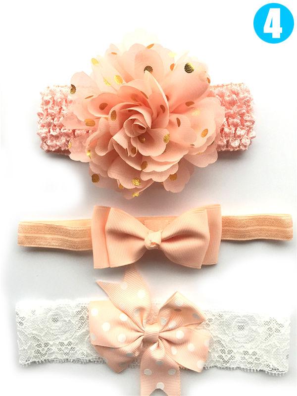 Multi Bow Flower Headband Hair Accessory Set - dianjiang-
