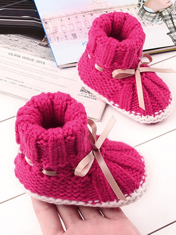 Acrylic Knitted Shoes Thermal Breathable Baby Room Prewalker - dianjiang-