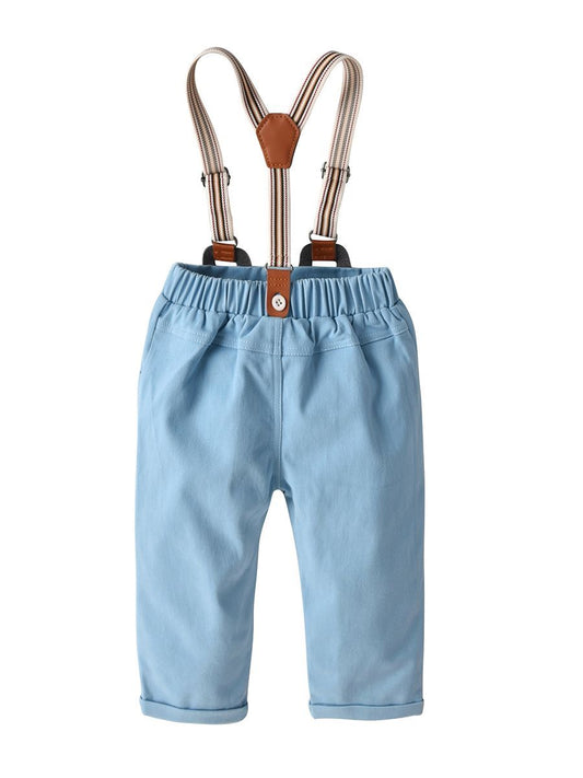 Baby Boy Kids Trouser Cotton Bib Pants with Adjustable Shoulder Straps Spring - dianjiang-