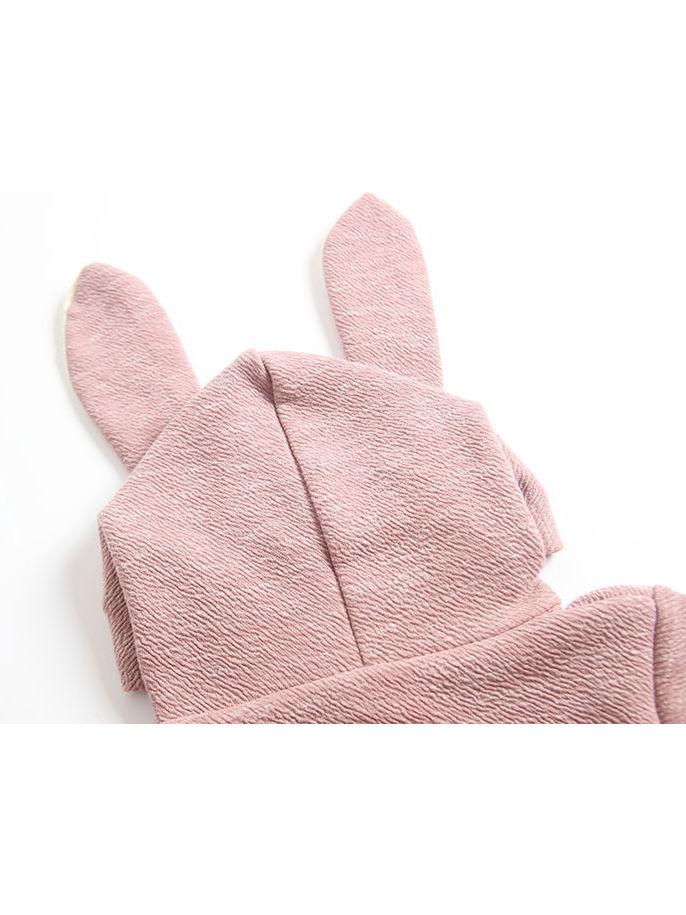 Adorable Baby Bunny Ear Solid Color Hooded Onesie - dianjiang-
