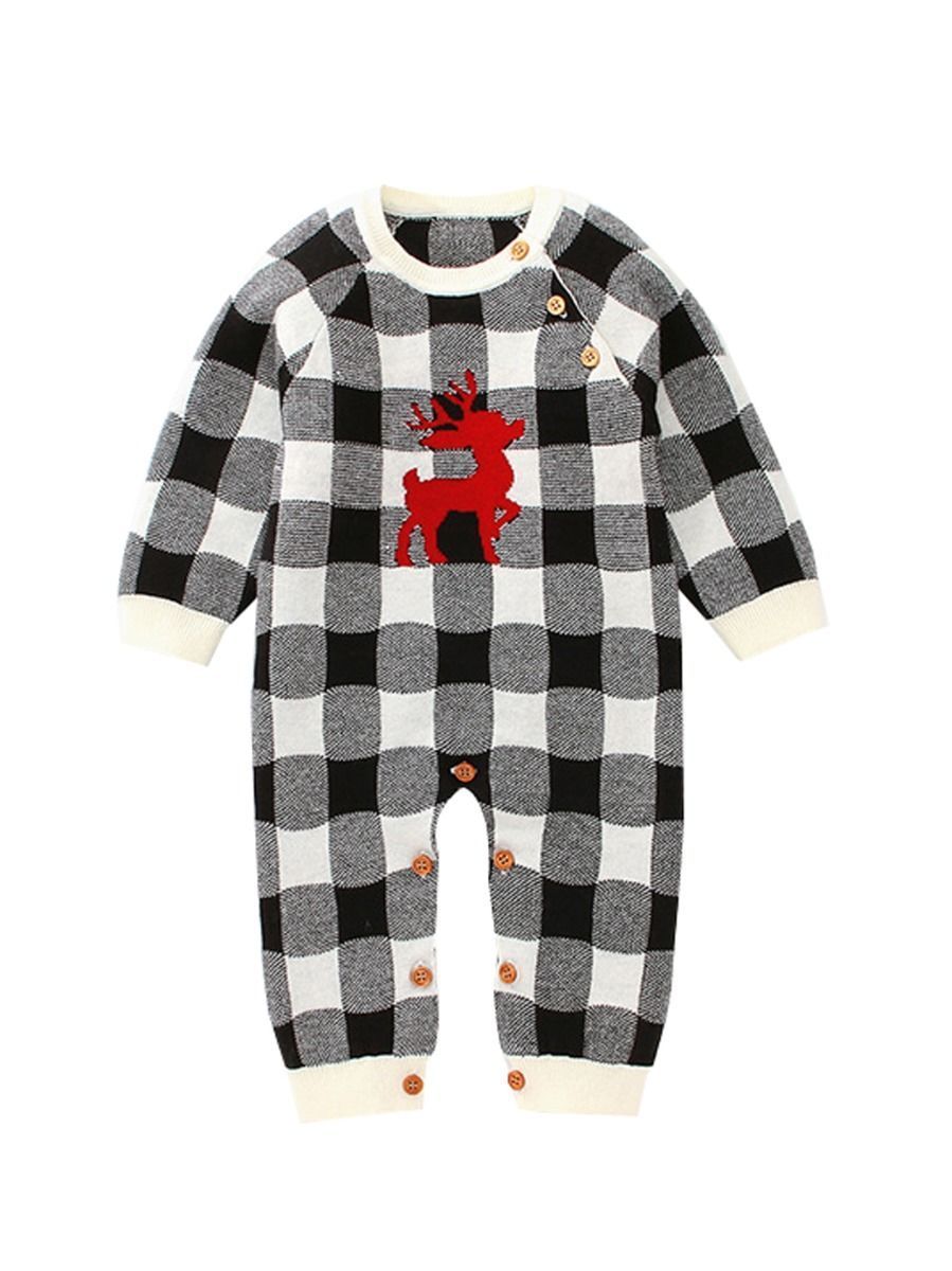 Adorable Baby Christmas Deer Crochet Jumpsuit - dianjiang-