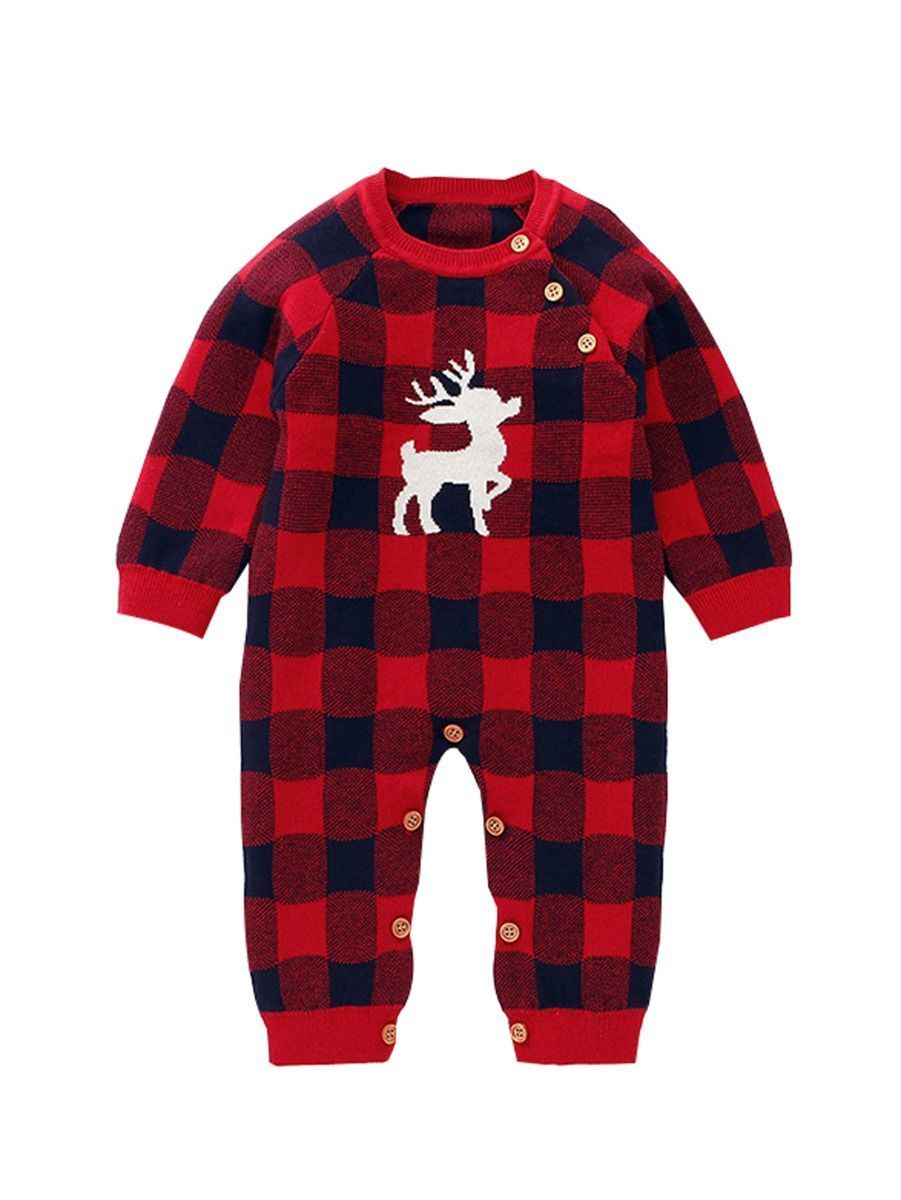 Adorable Baby Christmas Deer Crochet Jumpsuit - dianjiang-