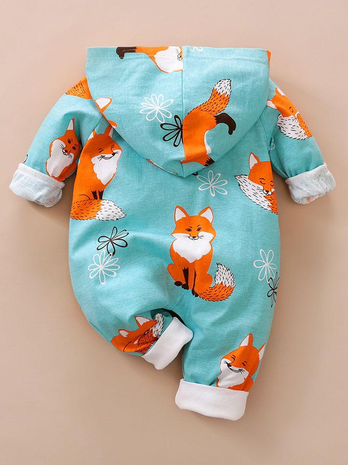 Adorable Baby Fox Hooded Zip Jumpsuit - dianjiang-