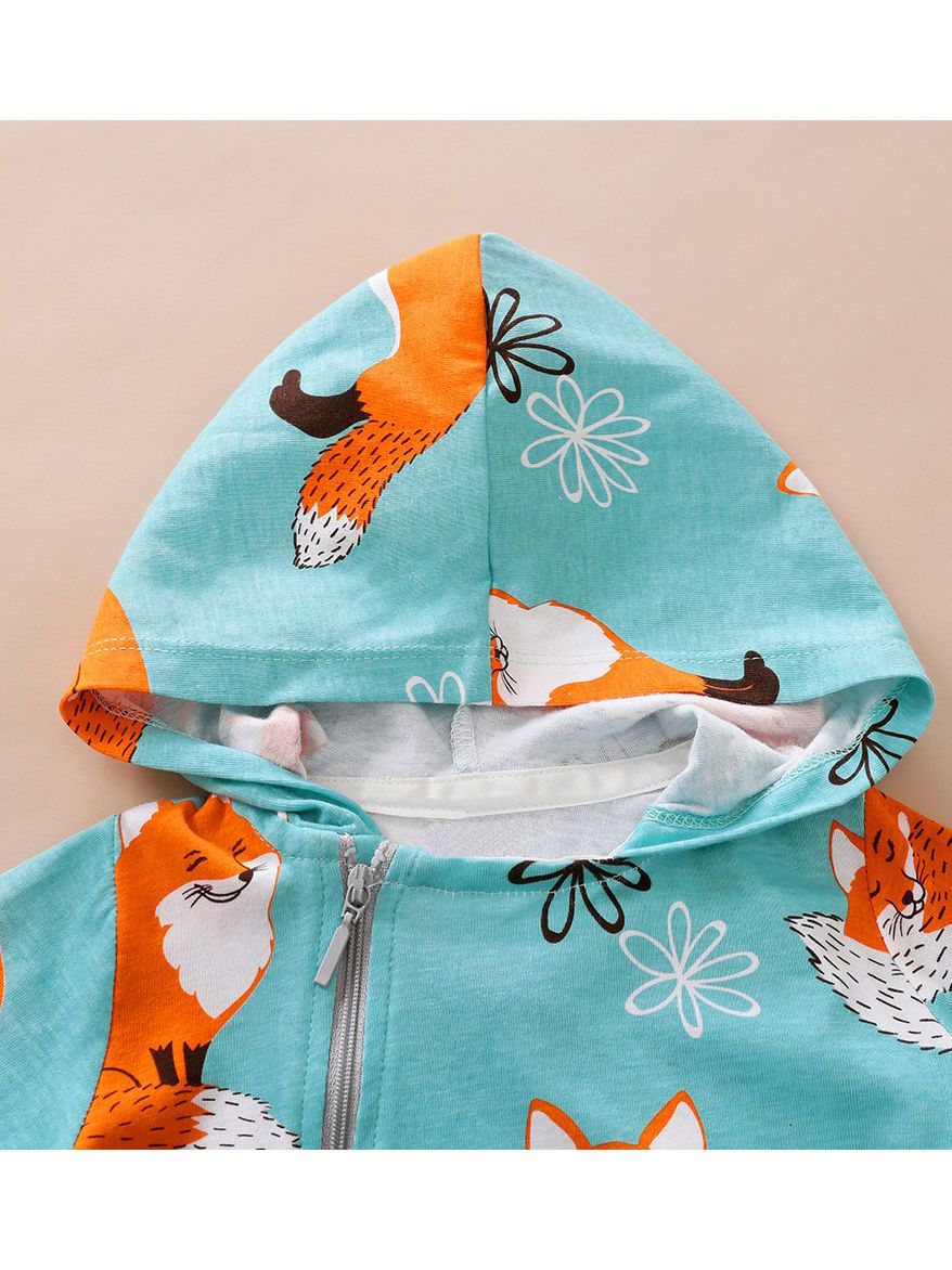 Adorable Baby Fox Hooded Zip Jumpsuit - dianjiang-