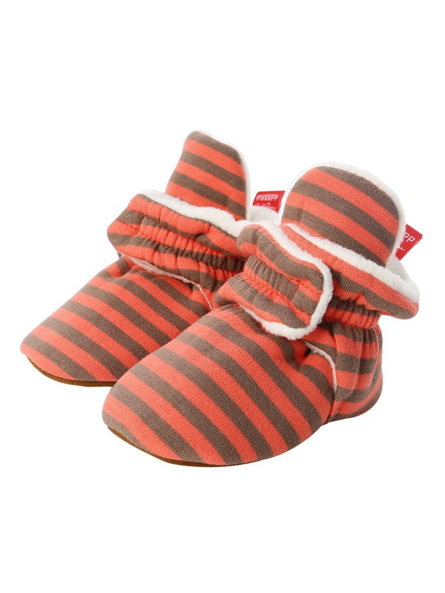 Adorable Baby Stripe Furry Pre-walker Shoes - dianjiang-