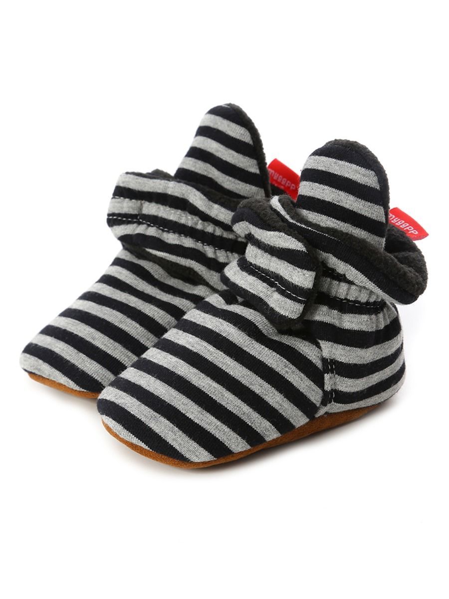 Adorable Baby Stripe Furry Pre-walker Shoes - dianjiang-
