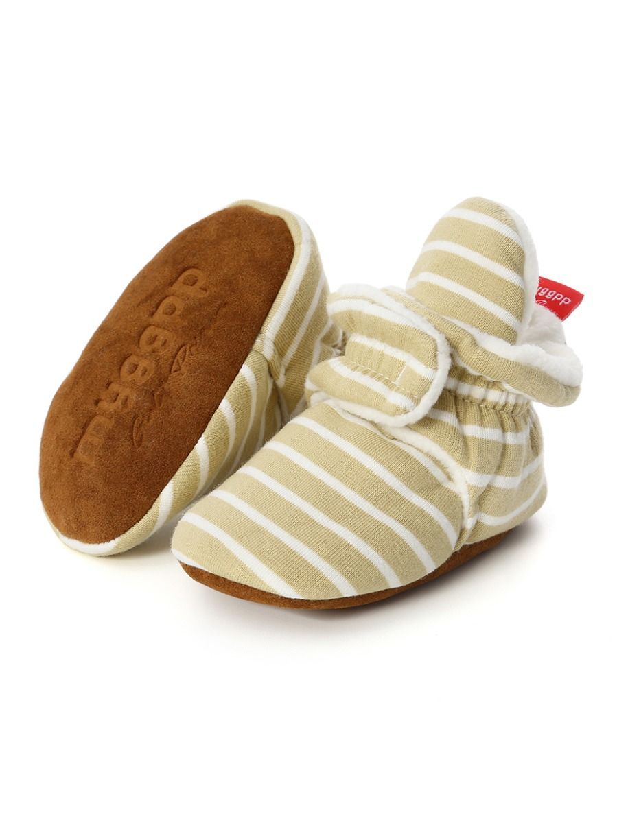 Adorable Baby Stripe Furry Pre-walker Shoes - dianjiang-