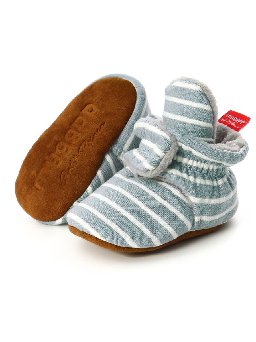 Adorable Baby Stripe Furry Pre-walker Shoes - dianjiang-