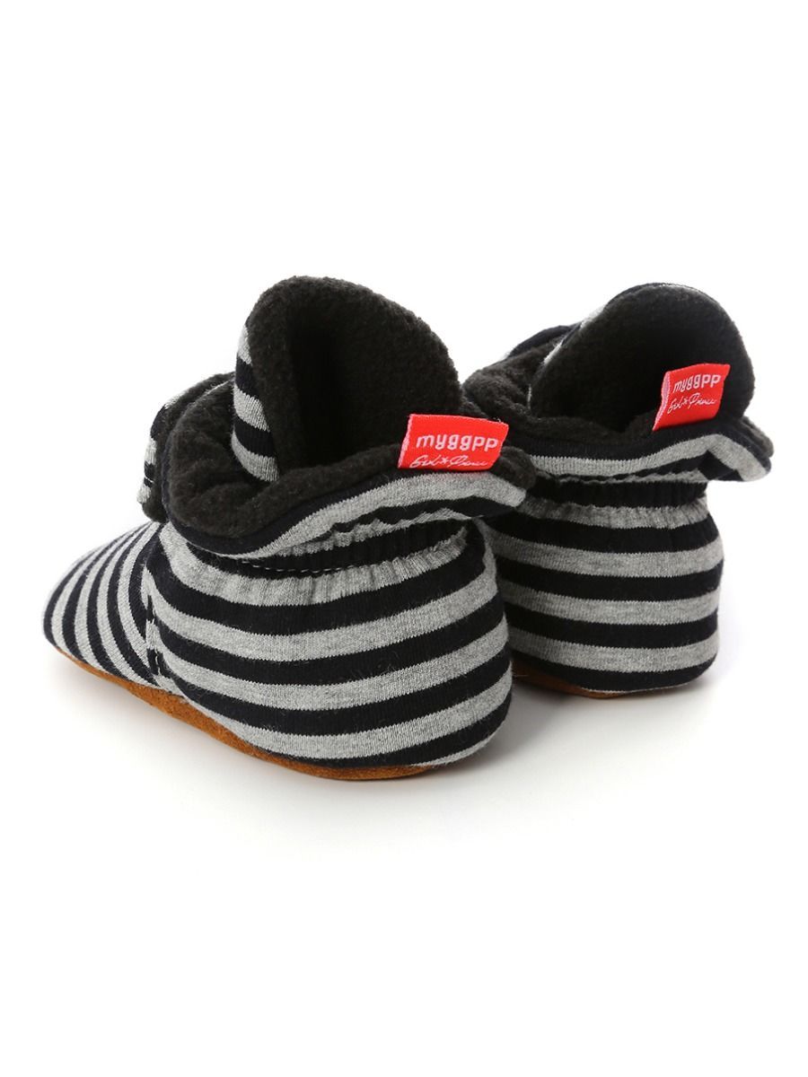 Adorable Baby Stripe Furry Pre-walker Shoes - dianjiang-