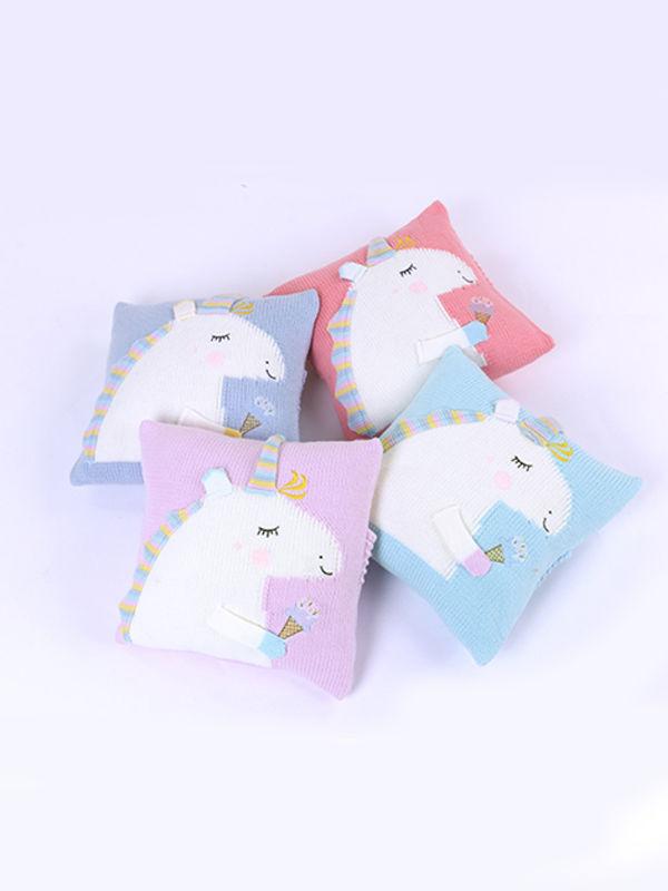 Adorable Back Cushion 3D Unicorn Pattern Knitted Baby Pillow - dianjiang-