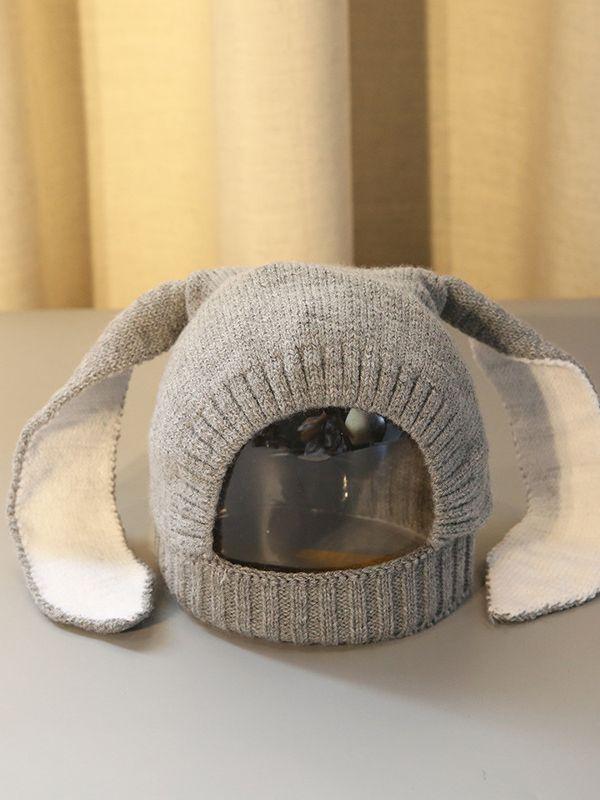 Adorable Bunny Ear Outdoor Earflap Baby Knitted Hat - dianjiang-