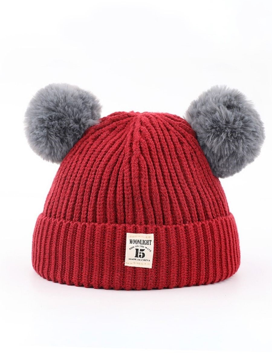 Adorable Double Pom Pom Knitted Baby Beanie Hat - dianjiang-