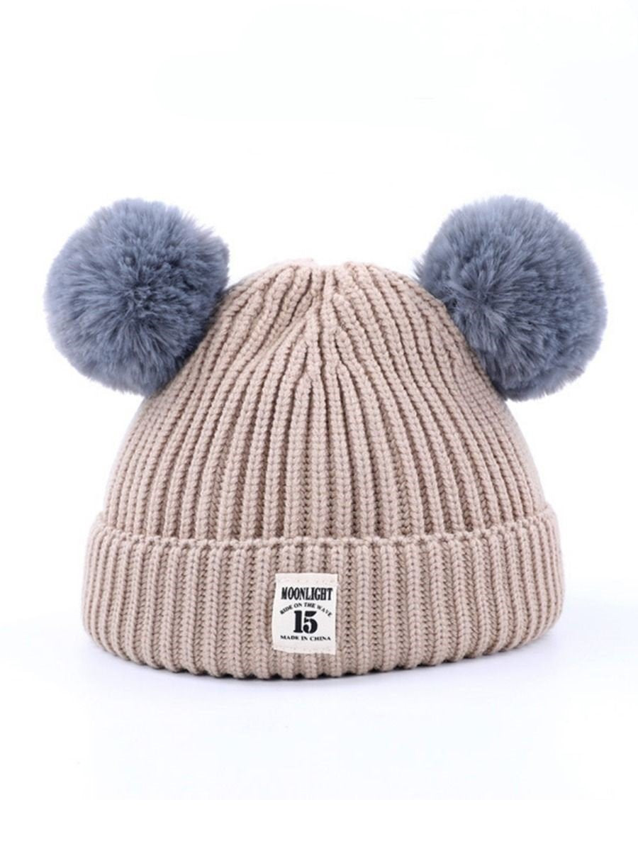 Adorable Double Pom Pom Knitted Baby Beanie Hat - dianjiang-