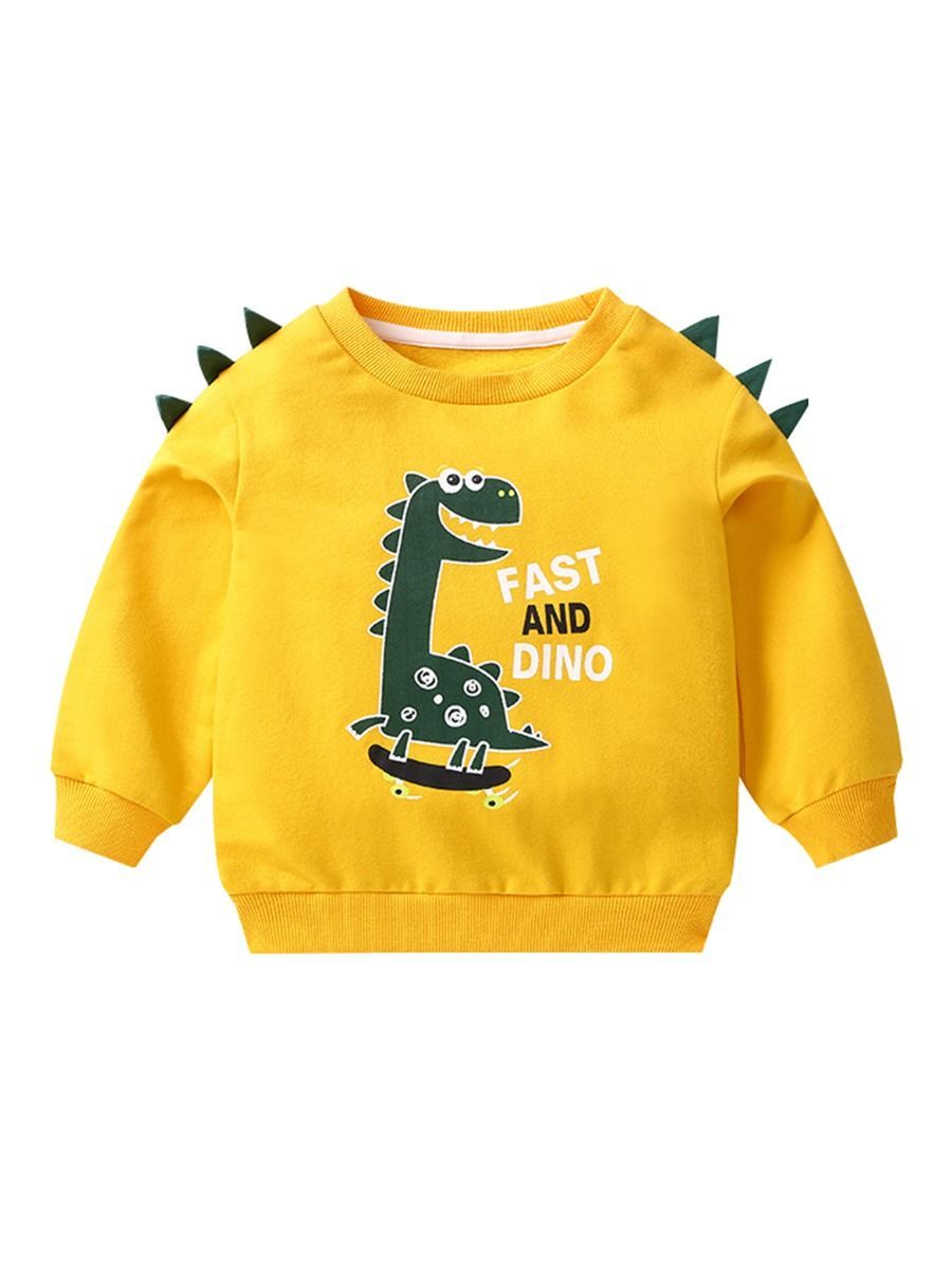 Toddler Baby Cool Fast and Dino Dinosaur Printed Pullover 3 Colors - dianjiang-