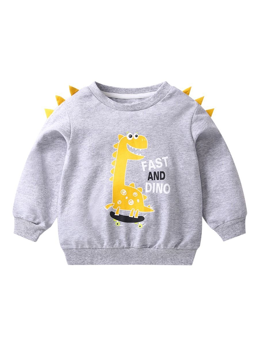 Toddler Baby Cool Fast and Dino Dinosaur Printed Pullover 3 Colors - dianjiang-