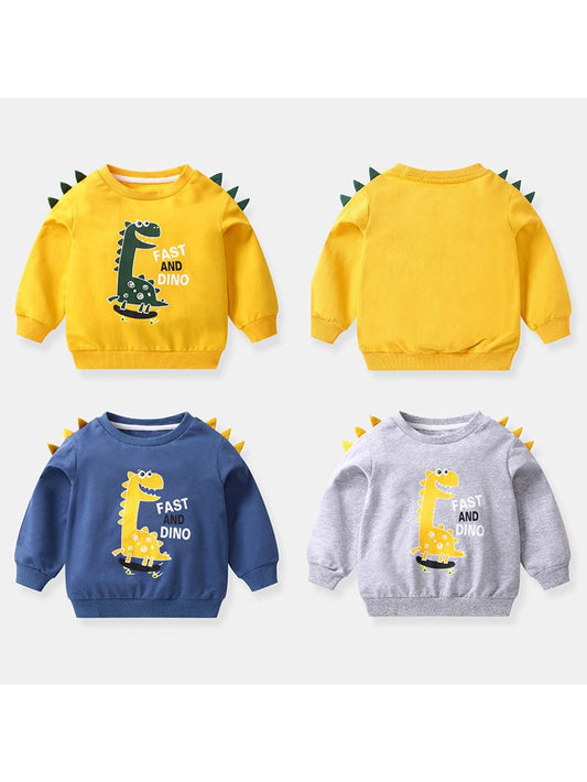 Toddler Baby Cool Fast and Dino Dinosaur Printed Pullover 3 Colors - dianjiang-