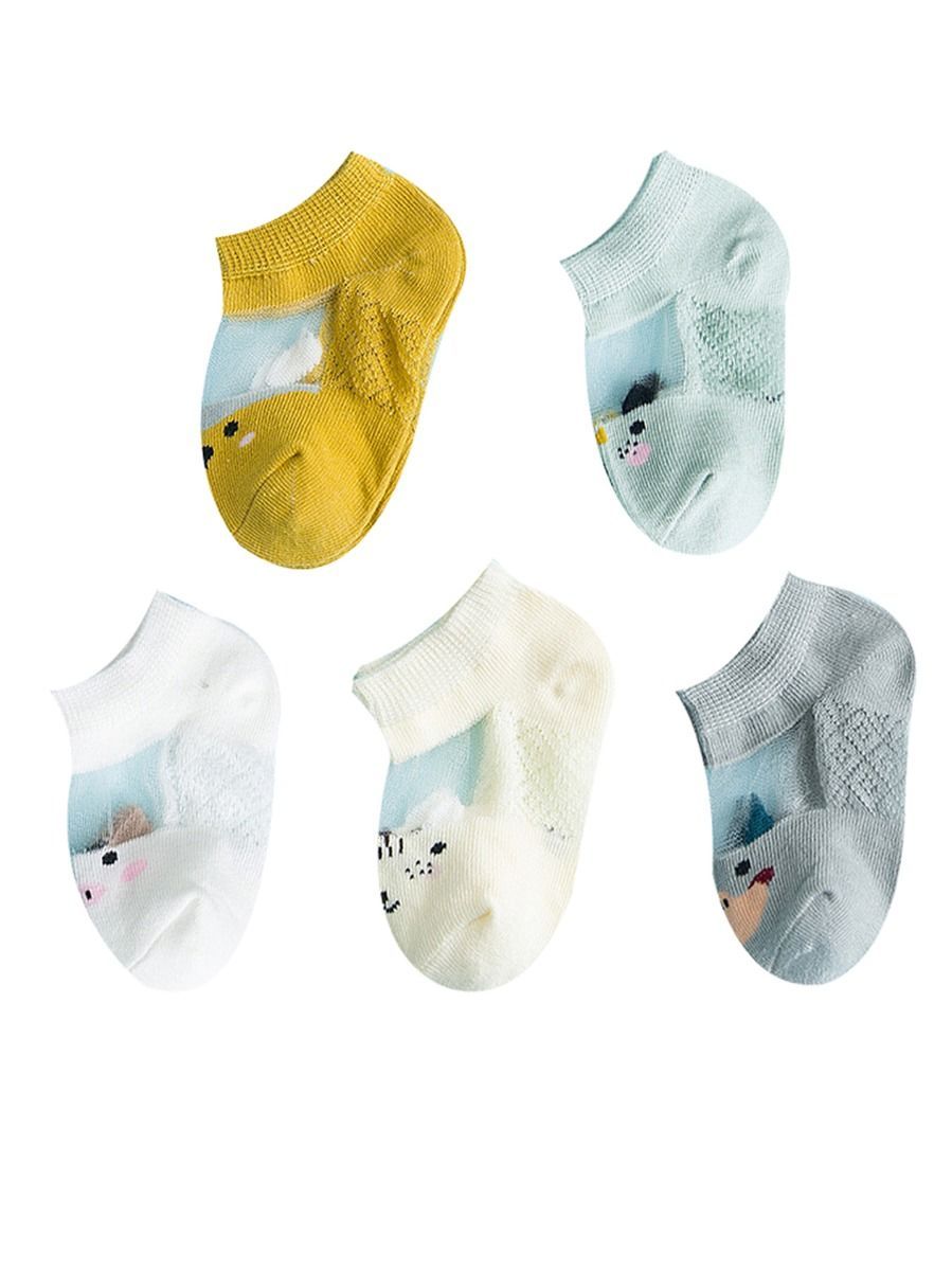 5-PACK Socks Assorted Cartoon Animal Pattern Baby Little Kids Pantyhose - dianjiang-