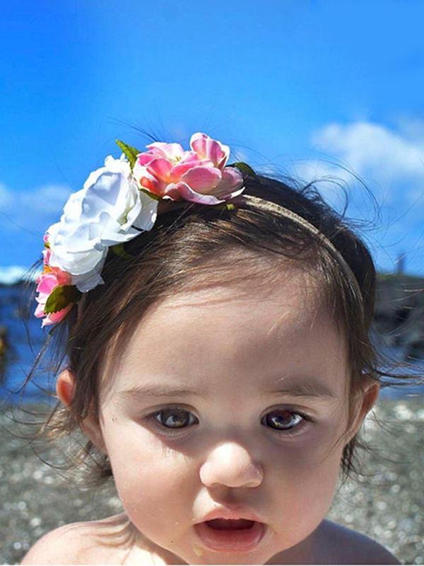 Artificial Flower Hair Accessories Wings Beading Bohemia Style Baby Headband - dianjiang-