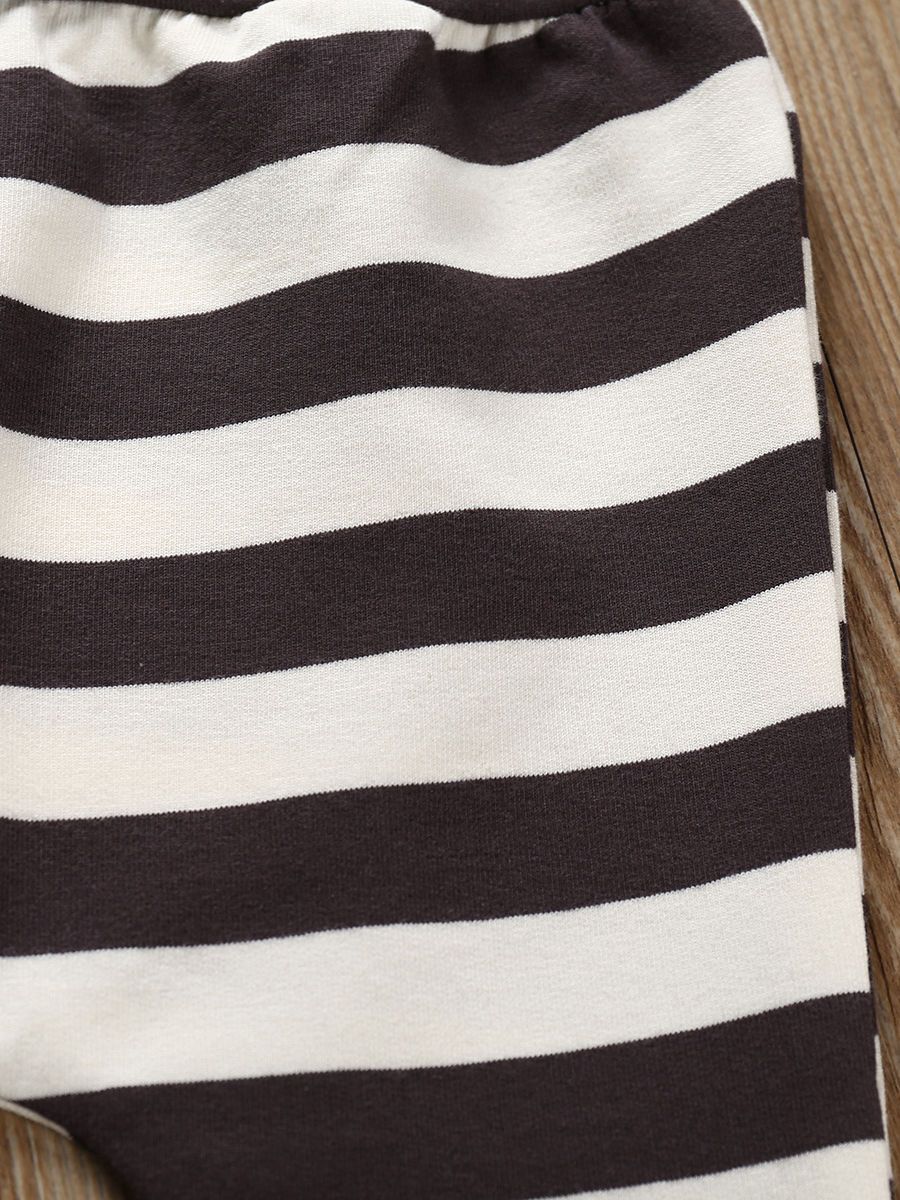 Autumn 2-Piece Outfit Baby Toddler Boy Hoodie & Stripe Cropped Pants - dianjiang-