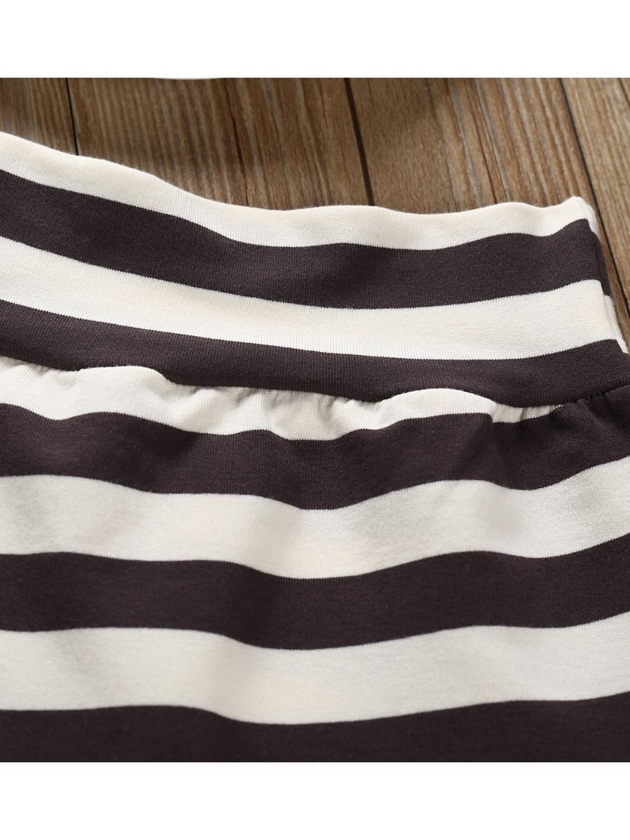 Autumn 2-Piece Outfit Baby Toddler Boy Hoodie & Stripe Cropped Pants - dianjiang-