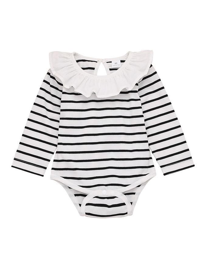 Autumn 3-Piece Baby Girl Striped Romper+Jumper Skirt+Headband - dianjiang-