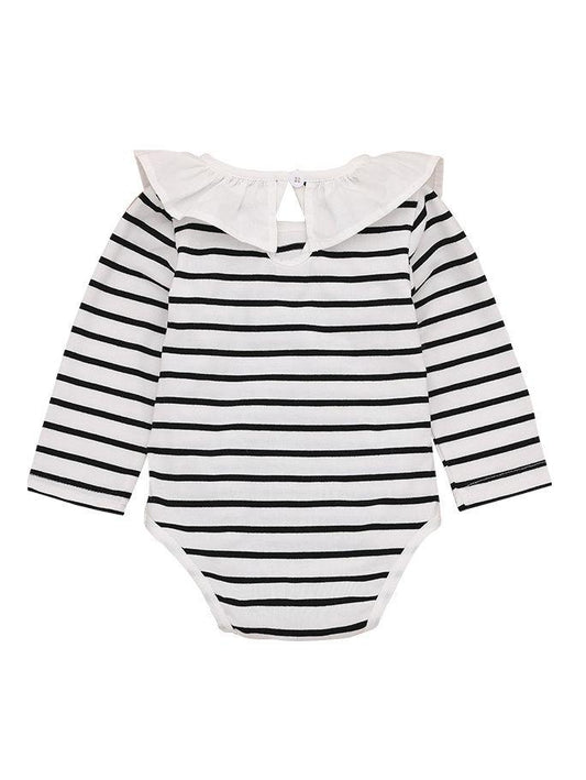 Autumn 3-Piece Baby Girl Striped Romper+Jumper Skirt+Headband - dianjiang-