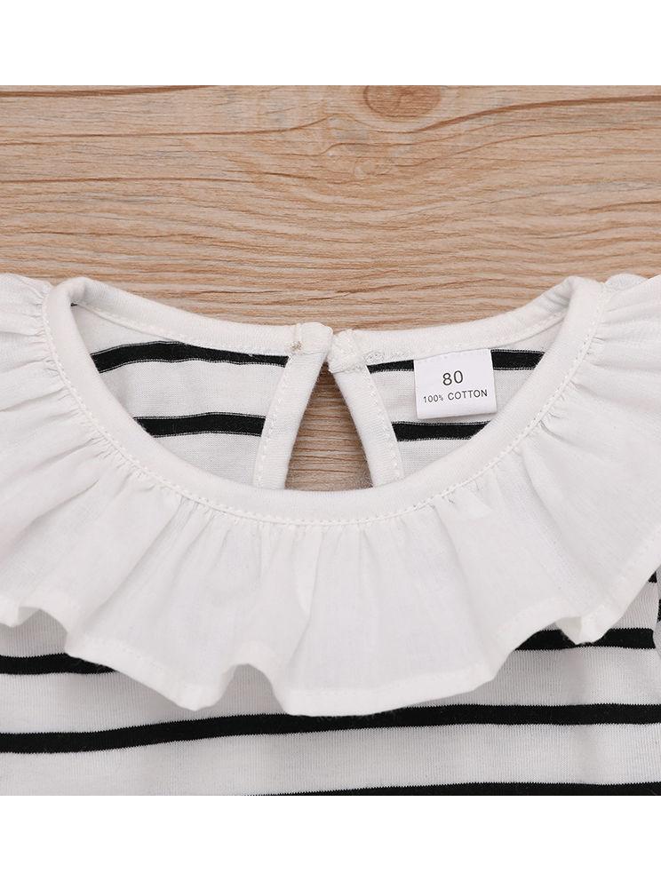 Autumn 3-Piece Baby Girl Striped Romper+Jumper Skirt+Headband - dianjiang-